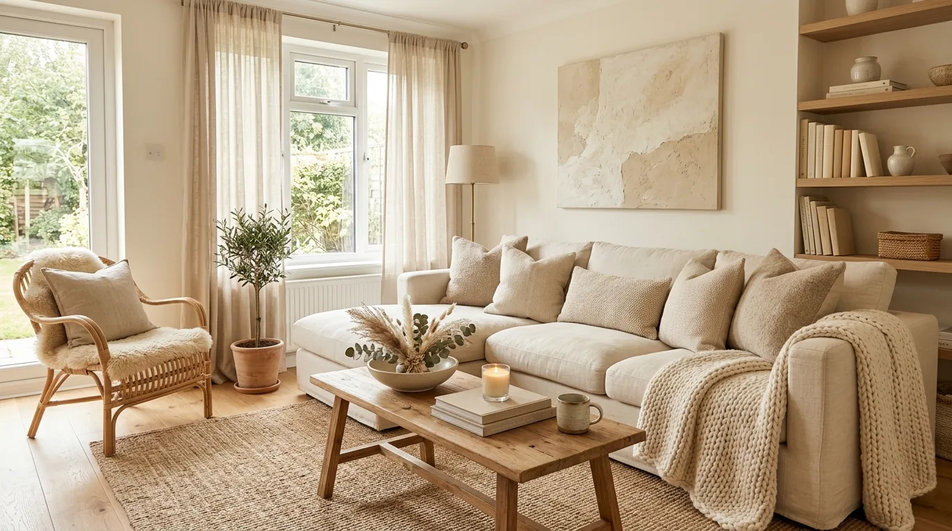 Bring in wood to make the space feel grounded inspiration for a cozy living room.